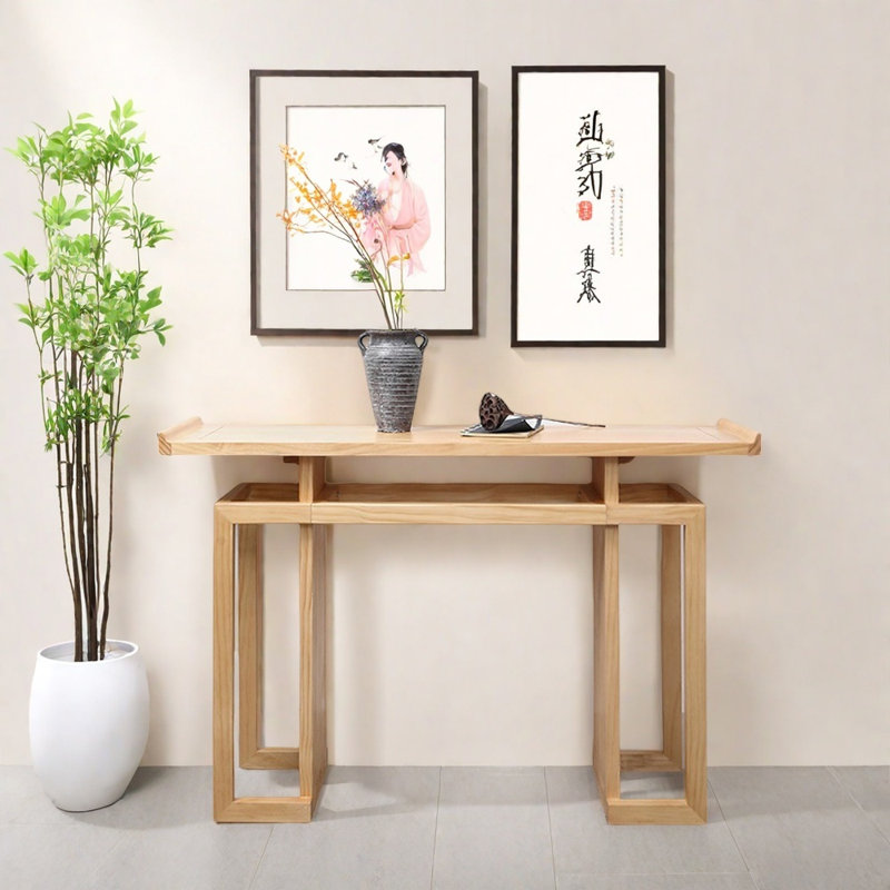 Nouvelle console en pin massif de style chinois, H 31,5 po x l 39,4 po x P 13,8 po