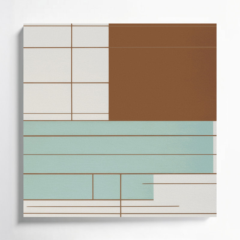 Minimalisme 63, art mural sur toile grise, H 32 po x l 32 po