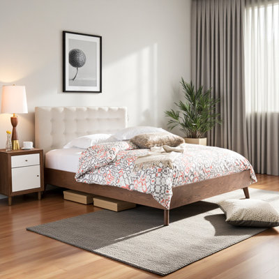 Herger Tufted Solid Wood and Upholstered Platform Bed by Brayden Studio