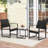 3 Piece Wicker Patio Bistro Set with Coffee Table, Outdoor Rattan Conversation Set for Balcony Porch Garden Yard Poolside-1684336097