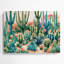 Art mural en métal beige 98 "Southwestern Landscape Cactus Garden"-146851069