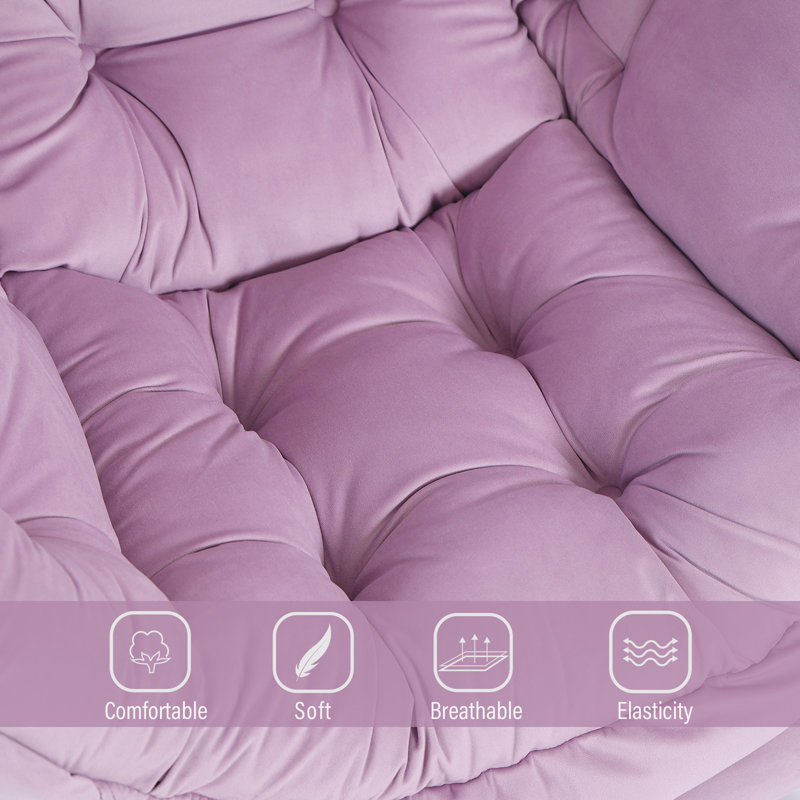 Light Purple Velvet Modern Lounge Chair with Ottoman