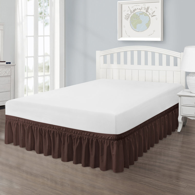 Ruffled Wrap Around Bed Skirt, Brown