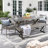 Medway 6 - Person Wicker Patio Dining Set with Rectangular Table-25610159