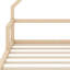 Lit en bois, cadre de lit avec tête de lit en forme de maison-395966702-395966701