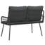 vidaXL Garden Bench with Cushion Steel Outdoor Seating Patio Modern Furniture-2066790999-2066790993