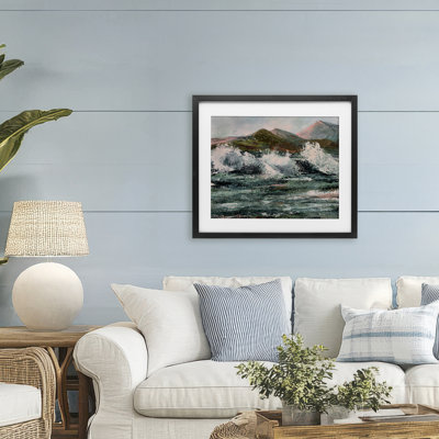 «Wild Coast with Turbulent Waves», reproduction sous verre encadrée, design par Patricia Reynolds