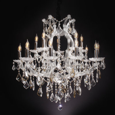 Roden 15 - Light Glass Dimmable Tiered Chandelier