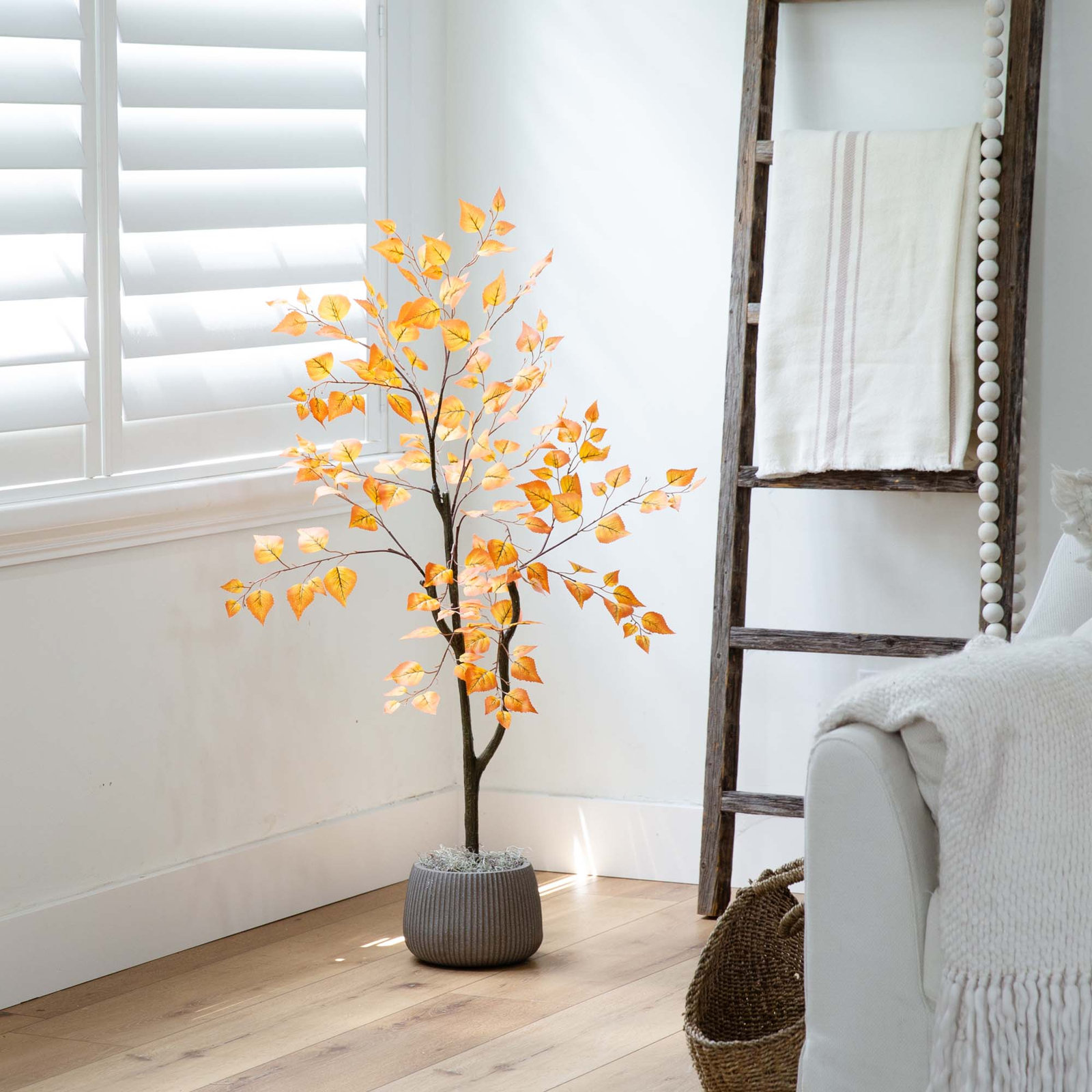 48" H Artificial Birch Leaf Fall Tree