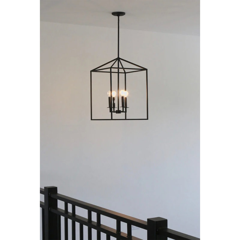 Luminaire suspendu carré à 4 lumières Plitt