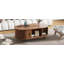 Table basse ovale en bois cannelée-440808257