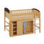 Lit mezzanine simple avec armoire de rangement et garde-robe, structure de lit mezzanine en bois massif avec tête et échelle DEL-309304044