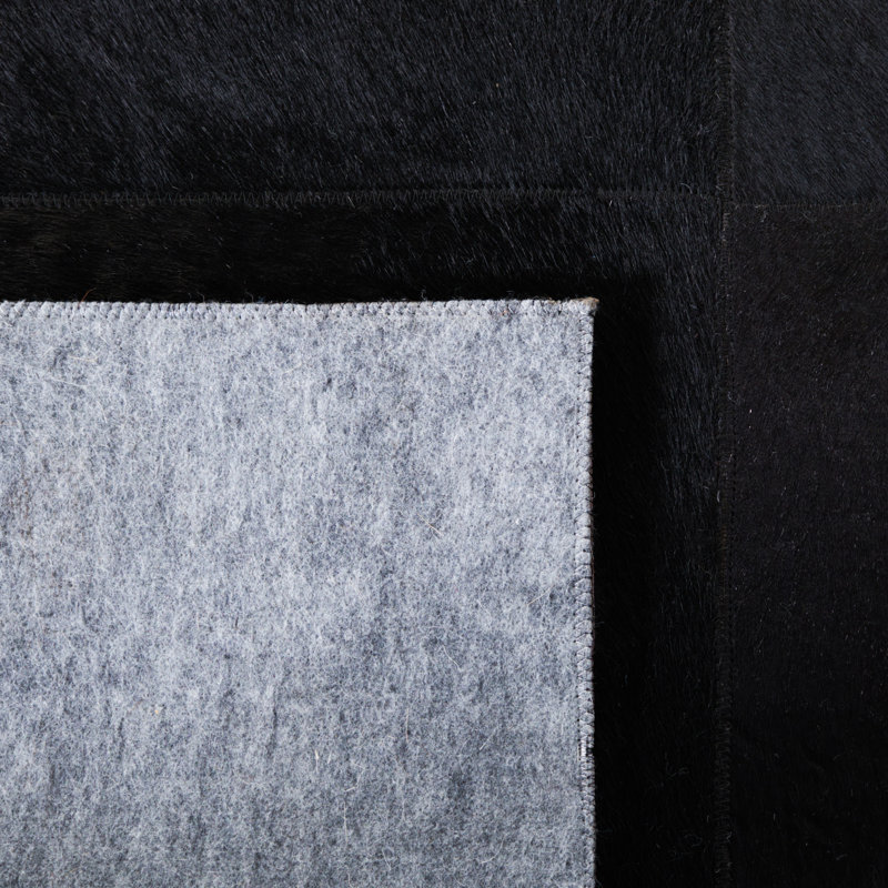 Dharia Studio Handwoven Leather Rug with Felt, Rectangle 4 pi x 6 pi