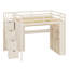 Lit mezzanine peu encombrant avec armoire intégrée, bureau, tablettes et éclairage-414784372