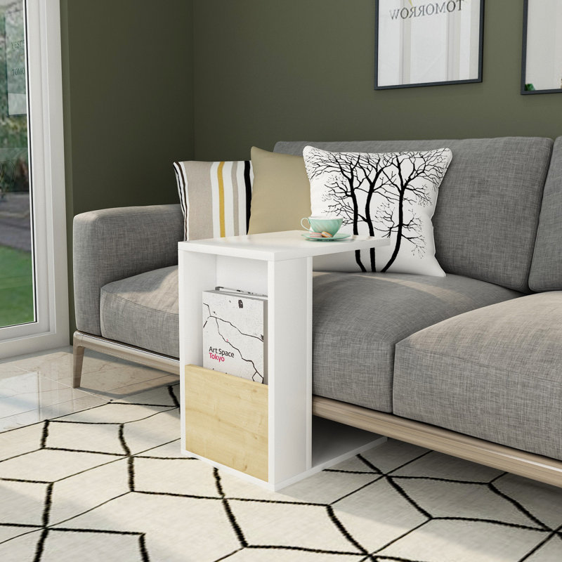 End Table, White/Oak, White