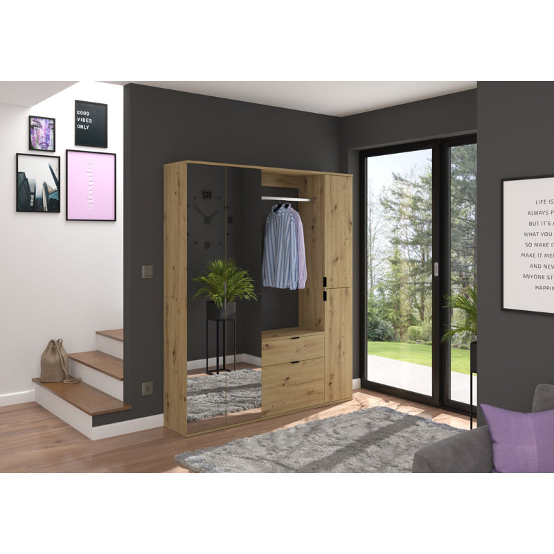 Lutton 3 Door Wardrobe, Artisan oak