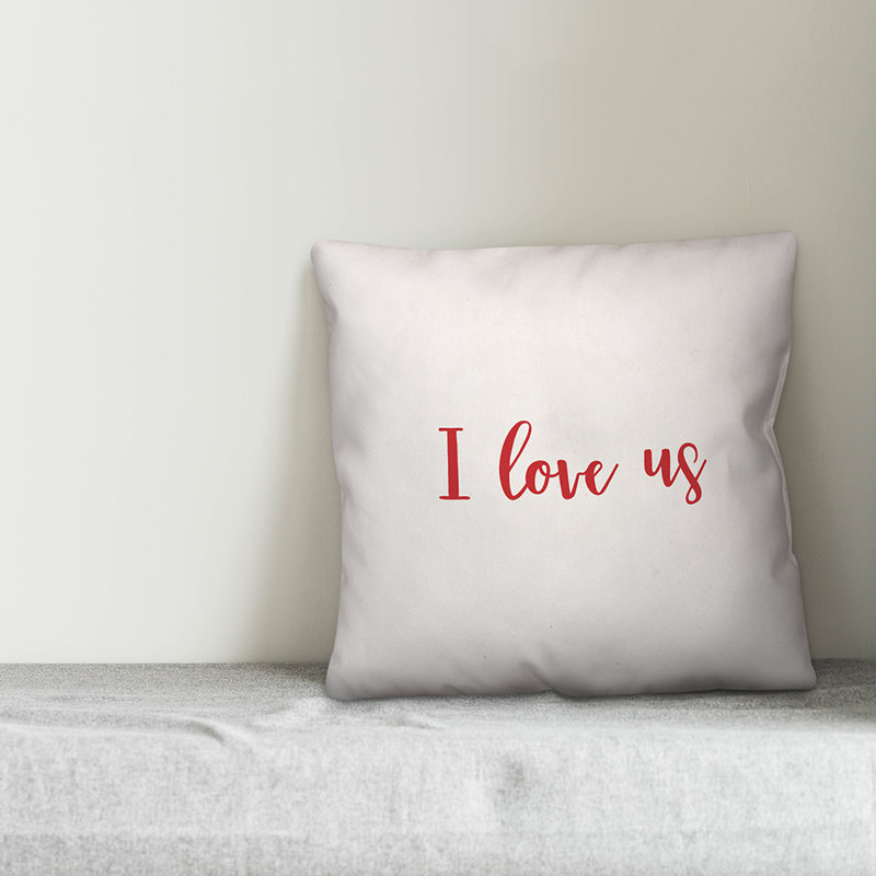  Coussin décoratif I Love Us, Housse de coussin, Blanc / rouge