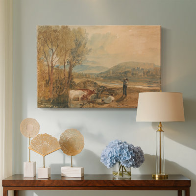 J.M.W. Turner "River Landscape with a Castle and Figures" - Museum Quality Gallery Wrapped Canvas Wall Art