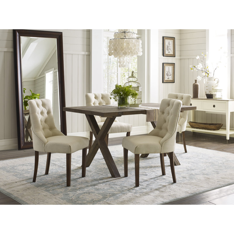 Finch Avignon Elmhurst Tufted Upholstered Dining Chair with High Back and Wood Legs