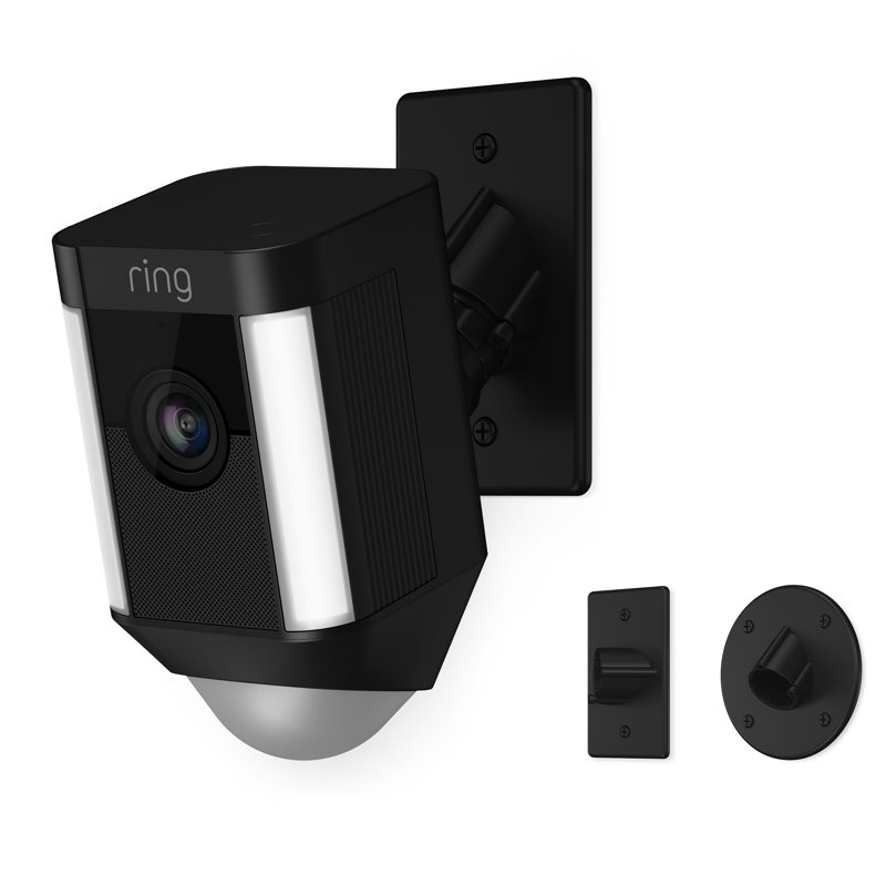 LED Hardwired Video Enabled Outdoor Security Spot Light with Motion Sensor, Black
