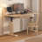 Brown Rectangular Hight adjustable Solid Wood with 2 drawers desk-108169595