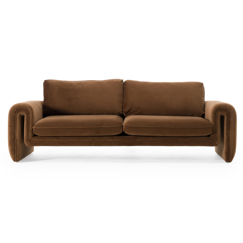 Dominika - Modern Brown Velvet Sofa