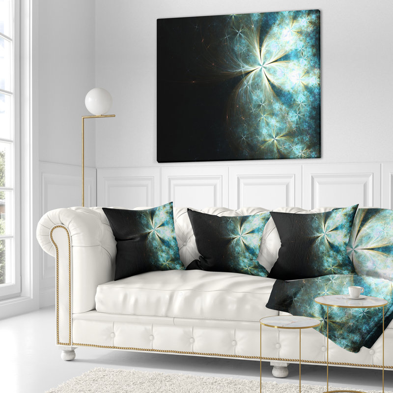 Coussin floral floral scintillant, 16 po x 1 po, Coussin décoratif