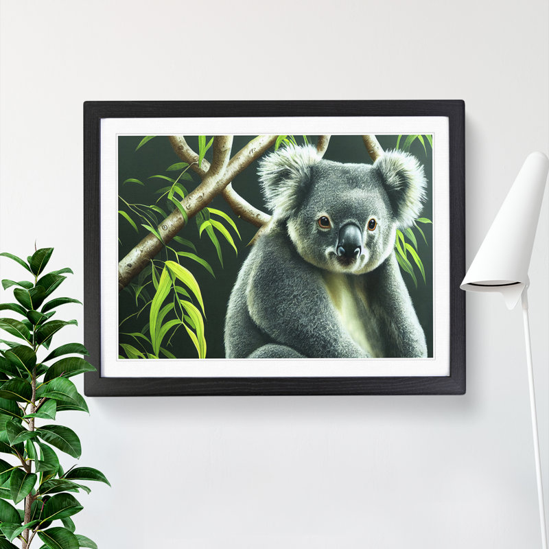 Koala Bear Vol.3 - Single Picture Frame Print, Black Framed, 25cm H x 34cm W x 2cm D