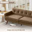 Delanie Cattaleya 78" Mid Century Modern Square Arms Linen Upholstered Sofa-2117156881