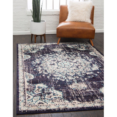 Tapis noir de style oriental Penelope