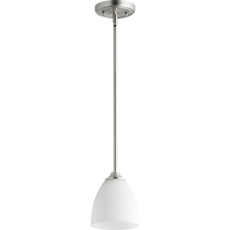 Luminaire suspendu 1 cloche pour une cloche Brookview, Nickel satiné