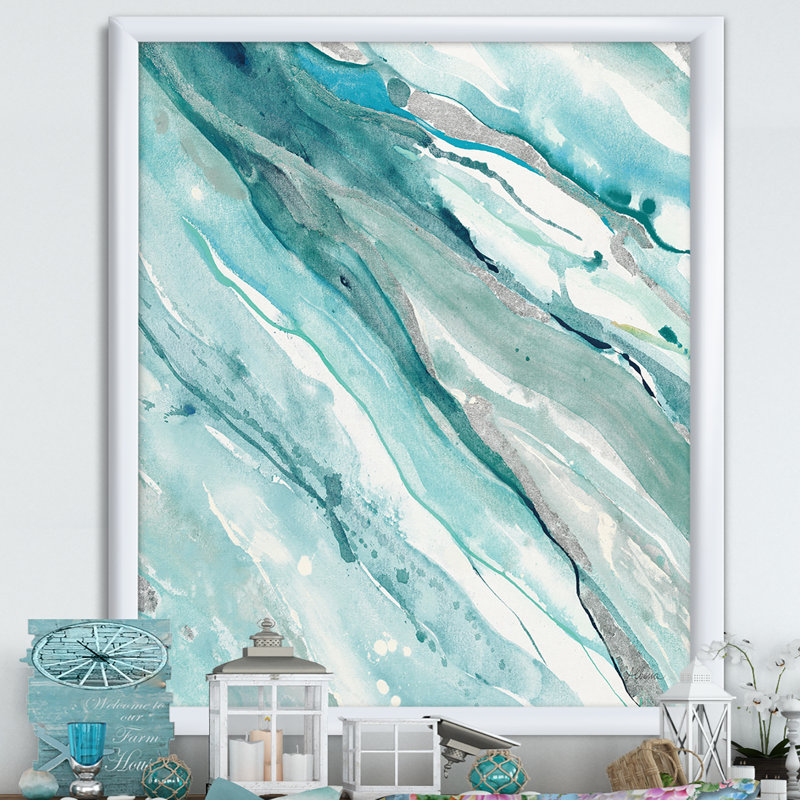 « silver springs ii blue green », reproduction d’image sur toile, Cadre blanc, H 20 po x l 12 po x P 1po