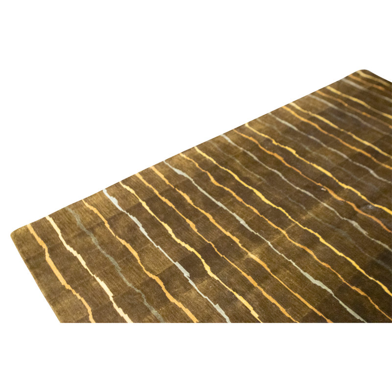 Hand Knotted Area Rug in Gold