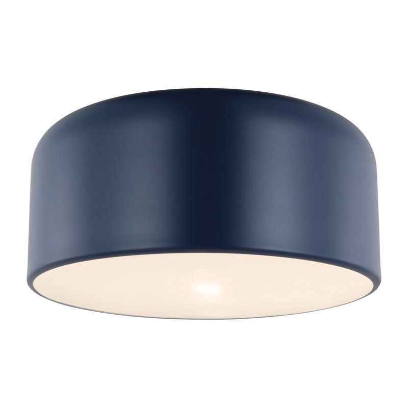 1 - Light Flush Mount, Navy, 7" H x 13.75" W x 13.75" D