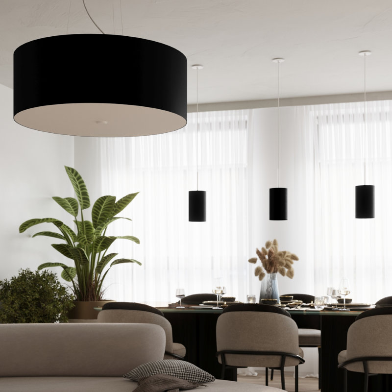 Daisy-Mai Semi Flush Mount, Black