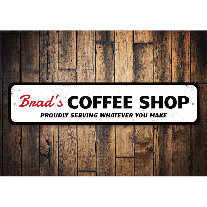 Coffee Shop Home Sign - 6" X 24", 4" H x 18" W x 0.04" D