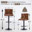 Swivel Adjustable Height Bar Stool with Backs & Wide Seat Cushion (Set of 2)-907097210-907097222