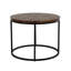 Ensemble de 2 tables d'appoint gigognes rondes - plateau en bois de manguier massif et base en fer noir - finition naturelle
