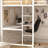 Metal Loft Bed Frame with Desk, Protective Guard Rails and Ladder-705503964