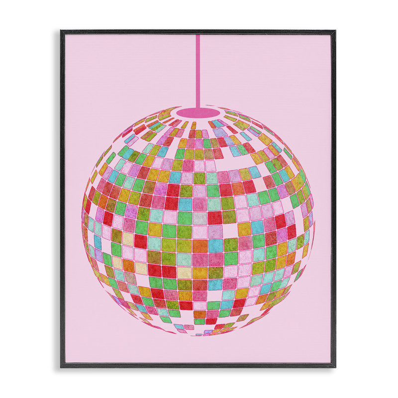 Art audacieux à motif de boule disco à motif audacieux par Daphne Polselli, Giclée encadrée noir minuit, H 14 po x l 11 po