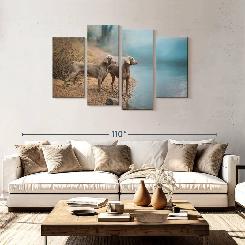 Weimaraner Dogs, 48" H x 75" W