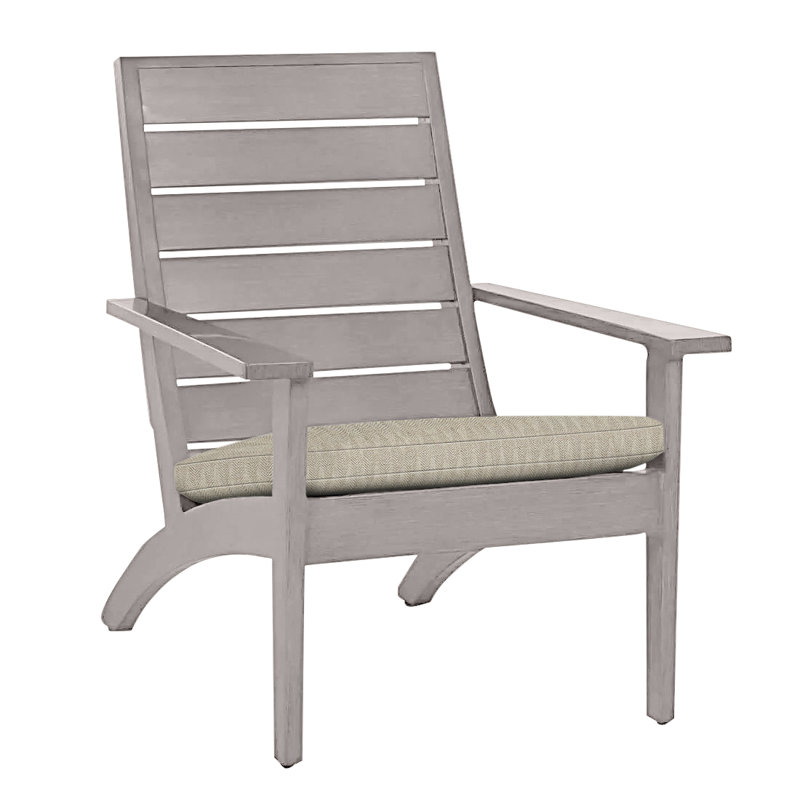 Kennebunkport Aluminum Adirondack Chair - Oyster, Oyster, No Welt, Herringbone Sand