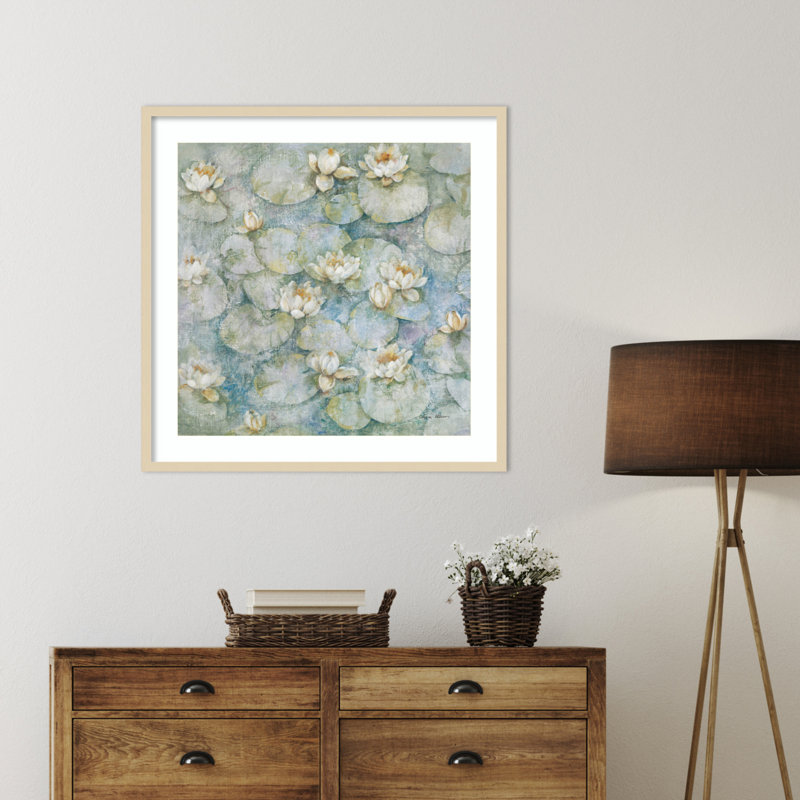«Water Lilies» par Cheri Blum, impression sur bois encadrée, H 33 po x l 33 po