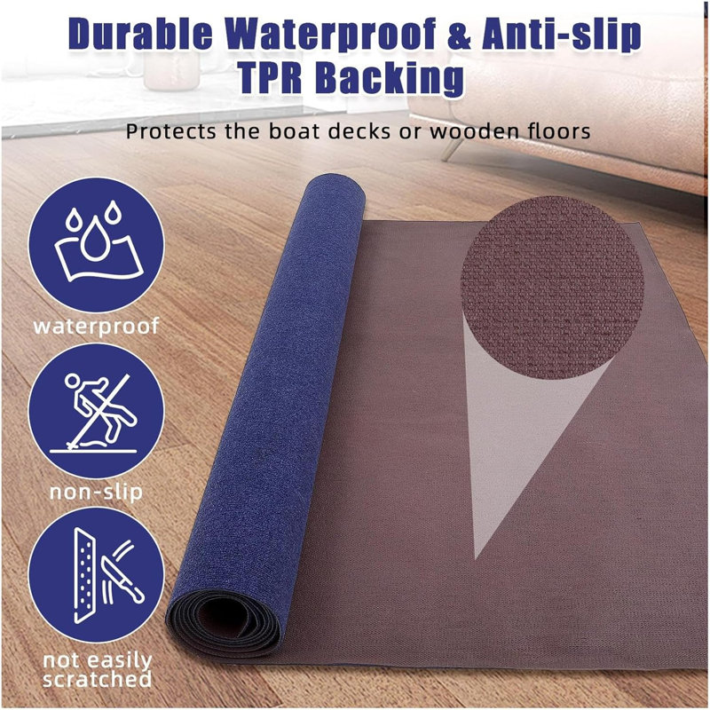 Marine Grade Boat Carpet, Waterproof, Indoor/Outdoor, Anti-Slip Backing, Cuttable, Easy to Clean, 6x18 ft.