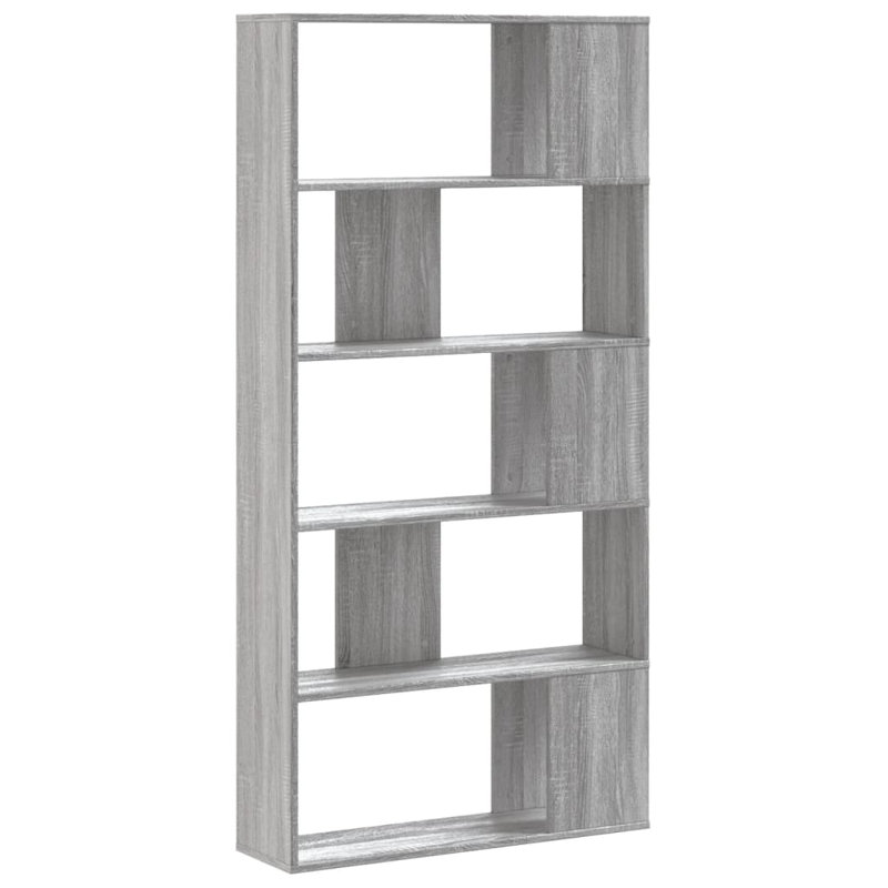 Borough Wharf Book Cabinet/Room Divider, (5 Shelves) 162.5cm H x 80.5cm W x 23.5cm D, Grey Sonoma