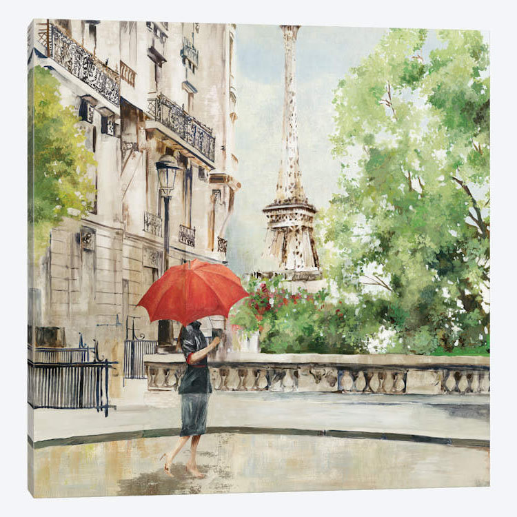 « paris walk », impression sur toile, H 37 po x l 37 po x P 1,5 po, Pas de tapis, Toile tendue