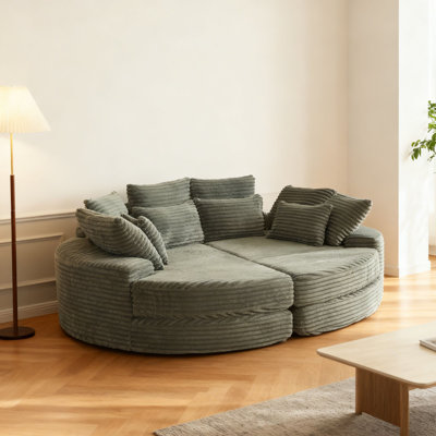 Convertible Modular Corduroy Sofa Bed - 2-in-1 Recliner Lounger set of 2 for Living Room & Guest Room, Left-hand backrest