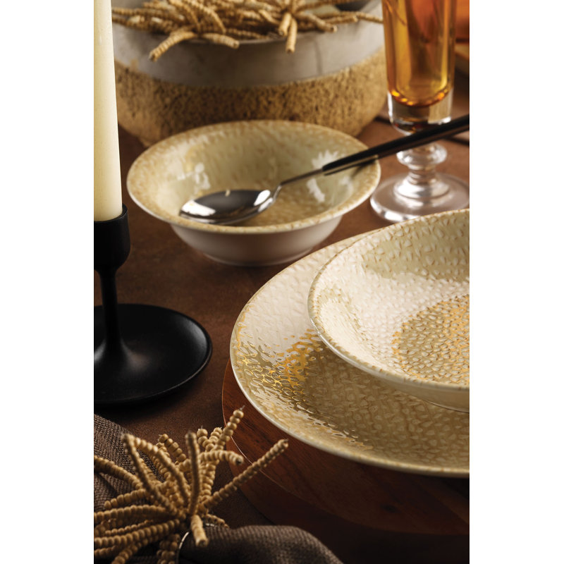 Agne Porcelain China Dinnerware Set 24 Piece - Service for 6