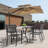 Outdoor 7-Piece Dining Set, Iron Finish, Black-1040189680