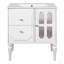 Meuble-lavabo de salle de bain de style rétro avec lavabo en céramique 30 po, meuble-lavabo simple autoportant avec 2 tiroirs, armoire de rangement en bois massif-227478748